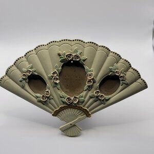 Vintage Fan Shape Roses Picture frame with easel back